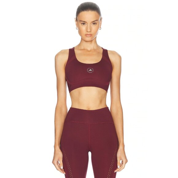 Adidas by Stella McCartney Tpr Pi Bra in Burgundy Medium New Womens Sports - Picture 1 of 13